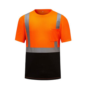 Camiseta de Seguridad de Alta Visibilidad, Transpirable, de Manga Corta, para Trabajadores en Carreteras, 100% Poliéster, Reflectante - Product Image 1