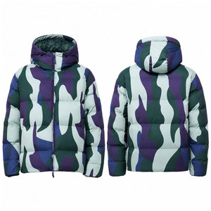 Pakistan Manufacture Men's Puffer <b>Jacket</b> Winter Resistant <b>Packable</b> and Lightweight with Hood Custom Plus Size Argyle Pattern - Product Image 1