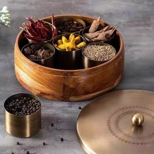 Organisateur d'assaisonnements en bois de qualité supérieure avec compartiments pour un rangement et une utilisation efficaces en cuisine - Product Image 2