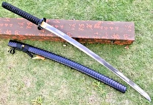 Espada Katana de Acero Inoxidable, Hoja Recta, Gruesa, de Grado Industrial, Hoja Única, Mango de Acero Inoxidable, Hecha a Mano, 86cm 94cm - Product Image 3