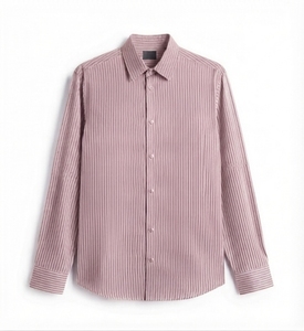 Chemise décontractée rayée pour homme, manches longues, col rabattu, 100% coton popeline, respirante, idéale pour l'été - Product Image 5