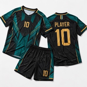Ensemble de maillot de football bleu marine, personnalisable avec nom et numéro, uniforme de football à manches courtes, kit d'équipe - Product Image 4