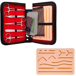 Premium Quality Stainless Steel Students <b>Practice</b> Suture Kit Skin <b>Pad</b> Manual Class II Medical Instrument CCC By Dentavex - Product Image 2