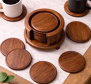Kitchen Supplies Custom Wood <b>coaster</b> Wooden Dink <b>coaster</b> Wooden Style Table <b>coaster</b> Round Heat Resistant <b>Drink</b> Mats - Product Image 1