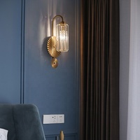 Lumière luxe cristal applique américaine rétro chambre lampe de chevet salon fond mur couloir allée support lumière