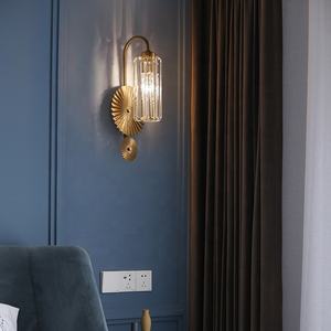 Lámpara de pared de cristal de lujo, lámpara de noche retro americana para dormitorio, Fondo de sala de estar, pared, pasillo, soporte de luz - Product Image 4
