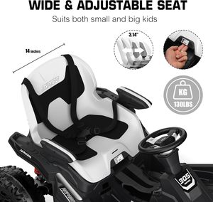Coche de juguete ANPABO 24V 4x4 para niños grandes, 4x200W 5MPH con control remoto para padres, asiento amplio ajustable, faros delanteros, estructura metálica - Product Image 3