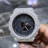 Montre de luxe numérique à lunette glacée 41 mm carrée en acier inoxydable avec verre saphir, bracelet en caoutchouc 20 mm, unisexe, sport, 20 BAR, haute qualité