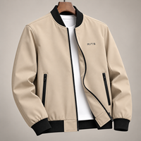 Blouson bomber rose pour homme, coupe-vent décontracté avec fermeture éclair, logo frontal, poignets côtelés, prix de gros, prix bas, personnalisable