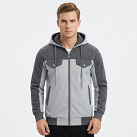 Sweat-shirt à capuche zippé pour homme, en tissu French Terry, avec poches, coupe classique, style décontracté, pour l'automne, fabriqué au Bangladesh