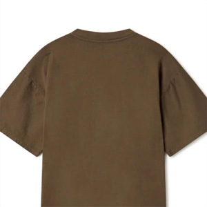 T-shirt basique noir en polyester tricoté pour homme, 220 grammes, imprimé sérigraphié sur le devant, col oversize, manches courtes, coupe ample, décontracté - Product Image 3