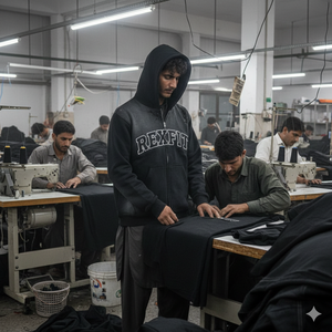 Sweats à capuche streetwear épais 100% coton molletonné, coupe oversize, effet délavé soleil, broderie appliquée personnalisée, fermeture éclair, prix abordables - Product Image 6