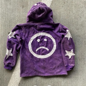 Men's 100% Cotton Hoodies Casual Leather <b>Jacket</b> <b>Thick</b> 250g <b>Fleece</b> Winter Custom Logo Print Oversized Heavy Weight 3D Design - Product Image 2