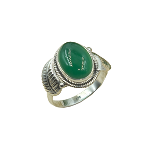 Natural Green Onyx Gemstone <b>Ring</b> 925 Sterling Silver Handmade Vintage Oval Cabochon Gemstone <b>Ring</b> Boho <b>Statement</b> Jewelry Gift - Product Image 1