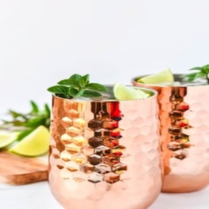 Handmade copper drinking <b>glasses</b> artisan metal tumblers for <b>water</b> juice cocktail use durable reusable kitchen dining drinkware - Product Image 4