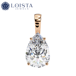 Pendentif en diamant taille poire LOISTA, or blanc naturel, solitaire, certifié GIA, bijoux de fiançailles classiques pour femmes - Product Image 4