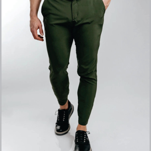 Pantalones Casuales para Hombre con Bolsillos Laterales, Cintura Media, Cierre de Botones, Frente Plano, Corte Veraniego - Product Image 3