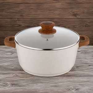 Casserole antiadhésive de qualité supérieure avec couvercle en verre, finition granit, pot de cuisson moderne, ustensiles de cuisine - Product Image 1