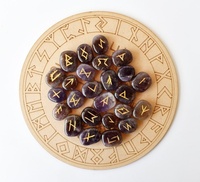 Ensemble de runes Wicca en améthyste naturelle de qualité supérieure, 13 pierres, fait main, pochette en velours durable, cristaux de guérison Reiki, mascotte