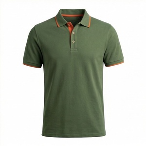 Chemise décontractée pour homme en piqué 100 % polyester bleu marine à manches courtes, respirante, infroissable, coupe classique, design tricoté uni - Product Image 1