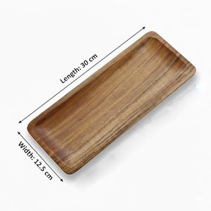 Plateau de service rectangulaire en bambou poli indien durable, service à thé, design minimaliste, motif personnalisé pour les fêtes, hôtel - Product Image 4