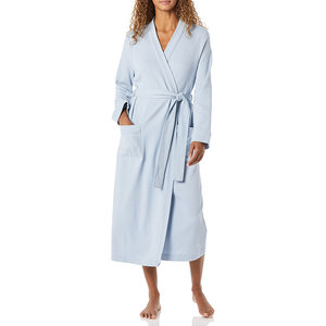 Peignoir élégant et confortable pour femme, toucher doux, été/hiver, 100% coton, manches longues, articles essentiels pour la maison de haute qualité - Product Image 1