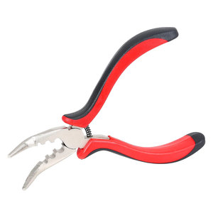 Pince à extensions de cheveux noire et rouge de précision, conception avancée à 3 trous pour extensions de cheveux à anneaux micro-nano, approuvée par les salons - Product Image 1