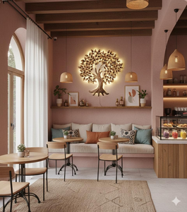 Durable Attractive Metal Big <b>Tree</b> Wall Art with <b>LED</b> <b>Light</b> Handcrafted Iron Wall Hanging for Living Room Bedroom Hall Office - Product Image 4