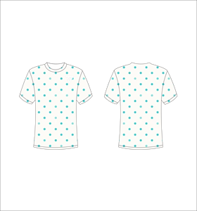 Camiseta blanca de hombre con estampado de lunares, manga corta, cuello redondo, corte regular, 100% poliéster, tejido de punto. - Product Image 1