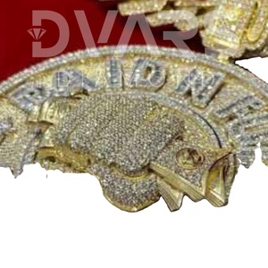 Personalizado de lujo Unisex D VVS Lab Grown relleno Moissanite diamante brillante corte colgante 925 plata esterlina oro rosa clásico helado - Product Image 2