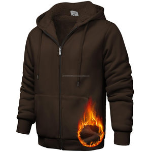 Sweat à capuche épais et lourd sweat à fermeture éclair sweat à capuche homme de haute qualité avec logo personnalisé sweats à capuche unis vierges - Product Image 2