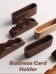 Porte-cartes en bois massif de qualité supérieure, organisateur de cartes de visite pour le bureau et l'espace de travail - Product Image 1