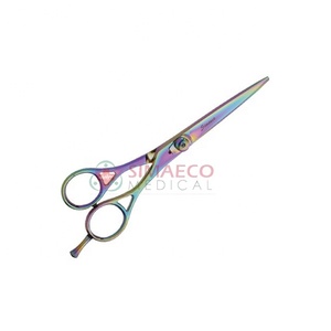Ciseaux à cheveux fantaisie SIMAECO SM-101, lame droite en titane, manche en acier inoxydable, instruments chirurgicaux tranchants - Product Image 1