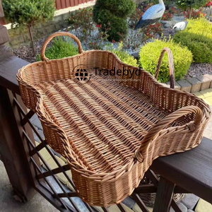 Bandeja de Almacenamiento Moderna Hecha a Mano de Ratán Natural, Calidad Premium, Organizador de Cocina Elegante y Móvil, Tradebyd - Product Image 2