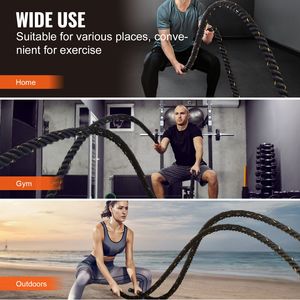 Corda da Battaglia Pesante da 1,5 Pollici di Diametro e 30 Piedi di Lunghezza, Attrezzatura per Esercizi in Poliestere per Palestra Domestica - Product Image 6