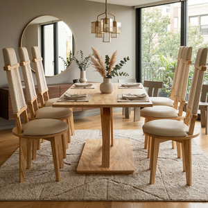 Table à manger d'extérieur moderne en bois naturel écologique et imperméable pour salon - Product Image 3
