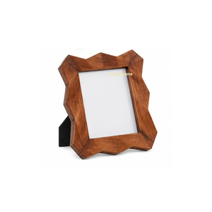 Marco de Fotos de Madera Hecho a Mano, Diseño Creativo para el Hogar, Borde Ondulado, Plegable Verticalmente, para Montar en la Pared o Apoyar en la Mesa, Estilo Moderno - Product Image 1