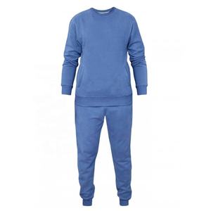 Wholesale Men Fall Winter Sweatshirt and Sweatpants Set Plus Size Custom Logo Cotton Unisex <b>Crewneck</b> Jogger 2 Piece Tracksuit - Product Image 4