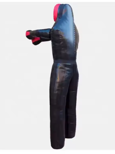 Black PU Boxing <b>Dummy</b> with Red Accents Sponge Filled Martial Arts Training Target for Adults - Product Image 3