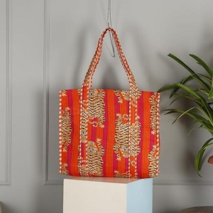 Sac fourre-tout matelassé multicolore à motifs géométriques, sac fourre-tout indien fait main, sac fourre-tout mode hiver-été, sac à bandoulière aux formes géométriques - Product Image 1