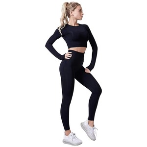 Conjuntos Deportivos de 2 Piezas para Mujer, Diseño a Rayas, Transpirables, Cintura Alta, Levanta Glúteos, para Gimnasio, Fitness, Yoga - Product Image 1