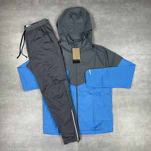 Men's Lightweight Reflective Premium Fabric Color Blocked Hooded Pullover <b>Hoodie</b> Waterproof <b>Running</b> & Training Gear - Product Image 3