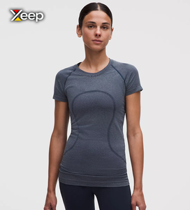 XEEP Customize <b>Women's</b> Casual Lightweight Workout <b>T</b>-<b>Shirt</b> Loose Fit Short Sleeve Breathable <b>V</b>-<b>neck</b> Embroidered Knitted Letter - Product Image 1