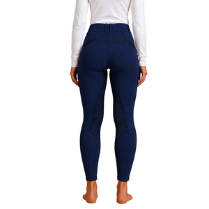 Pantalon d'équitation bleu marine pour femme, taille haute, extensible, leggings d'équitation professionnels, culotte d'entraînement avec poche - Product Image 2
