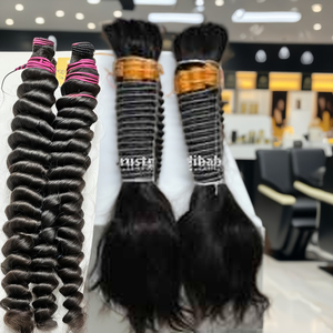 Cheveux humains vierges Remy indiens en vrac, tissage simple, divers styles : ondulés, afro bouclés, lâches, ondulations profondes naturelles, prix abordables - Product Image 1