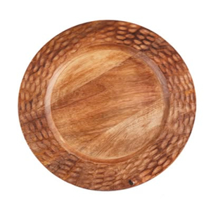 Plato Redondo de Madera para Servir, Hecho a Mano, Estilo Chino Tradicional, Grabado, Color Sólido, Platos y Vajilla Decorativa de Madera - Product Image 1