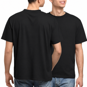 เสื้อยืดคอกลมแขนสั้นสีขาวล้วนสำหรับผู้ชาย ผ้าฝ้าย 100% ทรงปกติ สวมใส่สบาย ผ้าเจอร์ซีย์ถัก ย้อมสีพื้น ดีไซน์เรียบง่าย - Product Image 2