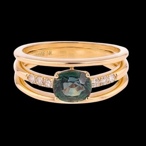 Anillo de Oro Sólido con Zafiro Natural de Montana de 1.32 Ct y Halo de Diamantes, Joyería Fina, Regalo para Ella, Anillo de Diamantes con Zafiro de Montana de 1.32 Ct - Product Image 1