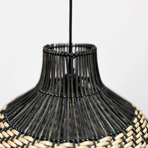 Best Choice Luxury Handcrafted Black & Natural Rattan Pendant <b>Light</b> Suitable for Living Room & Restaurant Decor - Product Image 6