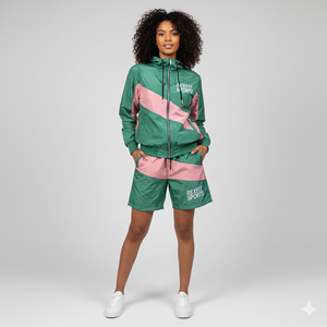 Rexfit Sports Custom Bulk <b>Mens</b> Lightweight Windproof Nylon Jacket and <b>Shorts</b> Set Sports Tracksuit Set Wholesale - Product Image 2